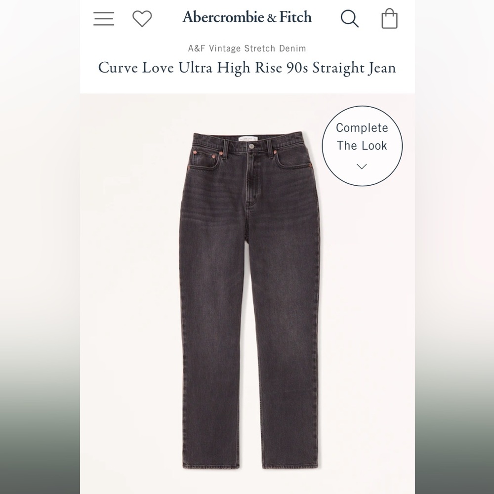 Abercrombie Curve Love Ultra High Rise Straight Jeans
